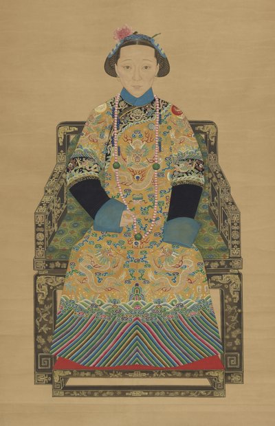 Keisarinna Xiaozhen, Xianfeng-keisarin toinen emäntä (1831-1861) (tussi ja väri silkille). tekijältä Qing Dynasty Chinese School