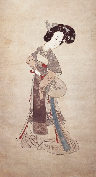 Lady of China, kirjoittanut Ren Shyong (maalaus silkille) tekijältä Qing Dynasty Chinese School