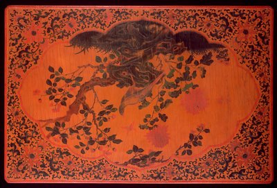 Pöytälevy, Kangxi-kausi (1662-1722) (lakattu puu- ja hamppukangas) (katso myös 272135) tekijältä Qing Dynasty Chinese School