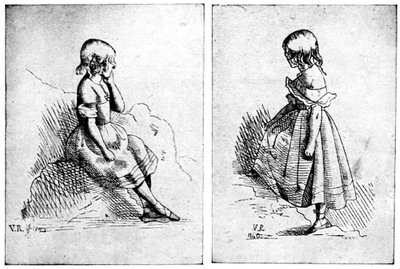 Kaksi etsausta kuningatar Victorialta, 1840. tekijältä Queen Victoria