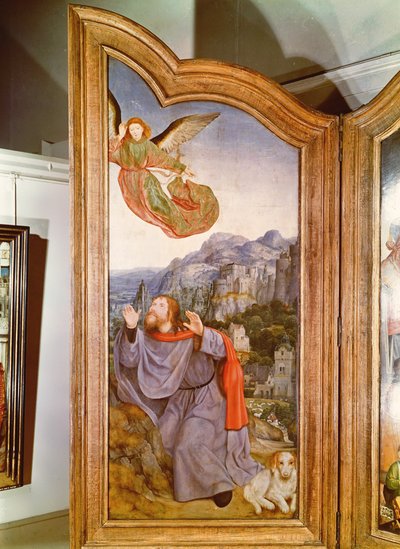 Pyhä sukulaisuus eli Pyhän Annan alttaritaulu, yksityiskohta vasemmasta paneelista, joka kuvaa Joachim-julistusta, 1509 tekijältä Quentin Massys or Metsys