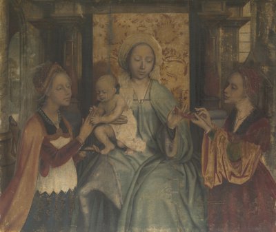 Neitsyt ja lapsi pyhien Barbaran ja Katariinan kanssa, n. 1518-1525 tekijältä Quentin Massys or Metsys