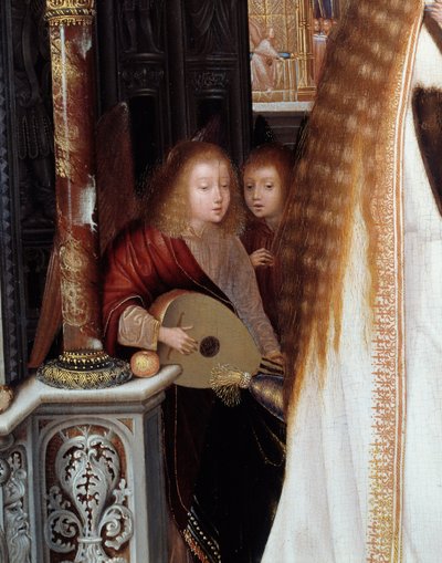 Quentin Metsysin maalaus Neitsyt ja lapsi kolmen enkelin kanssa (1466-1530) tekijältä Quentin Massys or Metsys