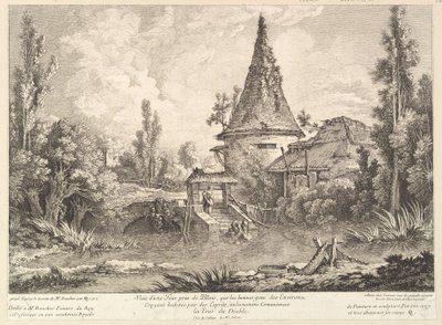 Näkymä Towerista lähellä Bloisia, 1700-luvun puoliväli. tekijältä Quentin Pierre Chedel