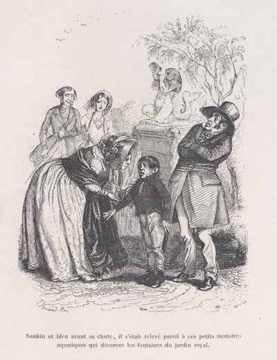 Hän nousi kuin nuo pienet merihirviöt, jotka koristavat suihkulähteitä. Pikku kurjuudesta..., 1843. tekijältä Quichon