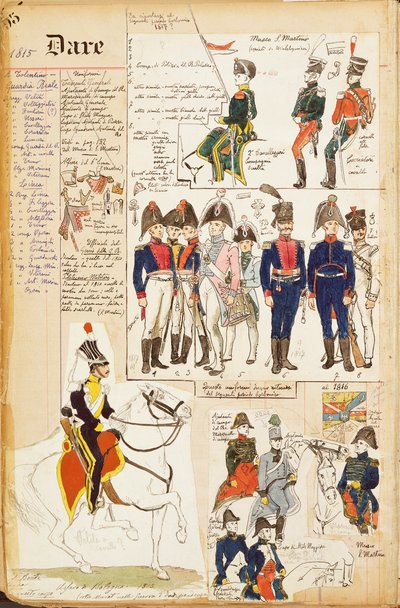 Erilaisia univormuja, Quinto Cenni, värikilpi, noin 1815 tekijältä Quinto Cenni