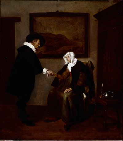 Lääkärin käynti (öljy kankaalle, n. 1655) tekijältä Quiringh Gerritsz. van Brekelenkam