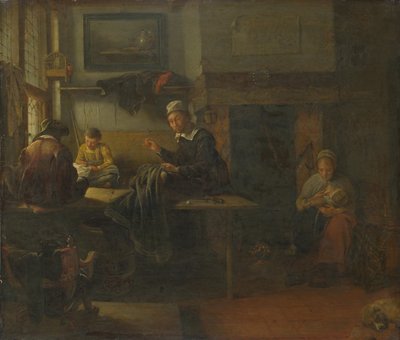 Tailors Shopin sisustus, n. 1660 tekijältä Quiringh Van Brekelenkam