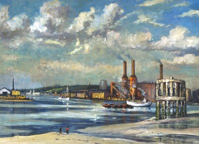 Laskuvesi, Deptford, 1972 tekijältä RCD Lowry