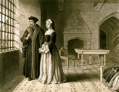 Sir Thomas More 1478-1535 ja hänen tyttärensä Margaret, 1800-luvulla. tekijältä R Anderson