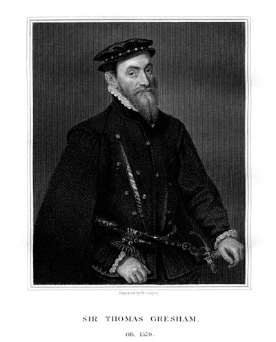 Sir Thomas Gresham, englantilainen kauppias ja rahoittaja, 1823. tekijältä R. Cooper