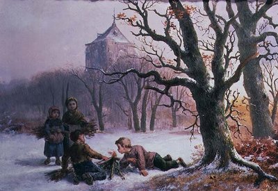 Lapset leikkivät lumessa tekijältä R. Favelle