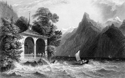Tells Chapel, Urijärvi, Sveitsi, 1836. tekijältä R. Wallis