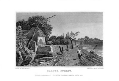 Barnes, Surrey, 1830. tekijältä R. Winkles