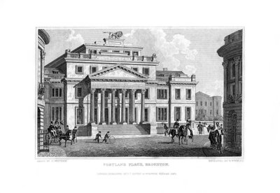 Portland Place, Brighton, East Sussex, 1829. tekijältä R. Winkles