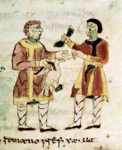 Kanan kauppias käsikirjoituksesta "De Universo" (ou De rerum naturis (De la Nature des choses)) tekijältä Rabanus Maurus or Mauro Rabano Magnentius