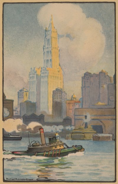 Woolworth-rakennus lautalta, 1914. tekijältä Rachael Robinson Elmer