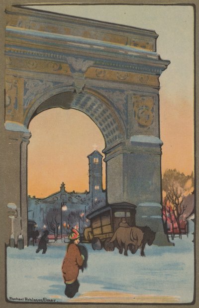 Washington Arch Winter Twilightissa, 1914. tekijältä Rachael Robinson Elmer