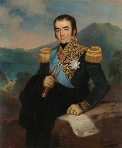 Postuumi muotokuva Herman Willem Daendelsista, Hollannin Itä-Intian kenraalikuvernööristä tekijältä Raden Sarief Bastaman Saleh