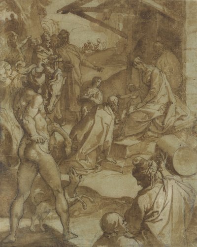 Maagien palvonta, 1550-78. tekijältä Raffaellino da Reggio