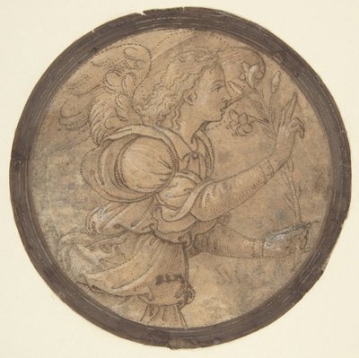 Ilmoituksen enkeli -sarjakuva kirjontaa varten, 1466-1524. tekijältä Raffaellino del Garbo