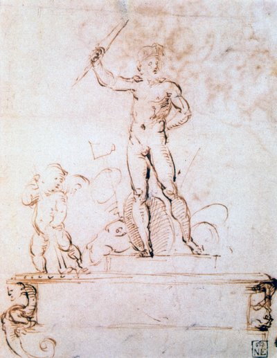 Ääriviivasommitelma festivaalin koristeluun, c1500-1520 tekijältä Raffaello Sanzio Raphael