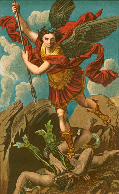 Pyhä Mikael voittaa Saatanan tekijältä Raffaello Sanzio Raphael