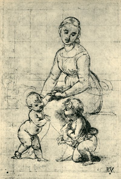Madonna, Kristuslapsi ja Pyhä Johannes, 1507, 1943. tekijältä Raffaello Sanzio Raphael
