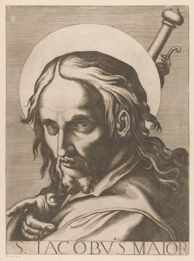 Pyhä Jaakob Meerderestä Pyhä Jaakob Suurempi (otsikko esineessä) Christ, Mary en de twaalf apostelen (sarjan nimi) The Sacred Apostol College (sarjan nimi) tekijältä Raffaello Schiaminossi