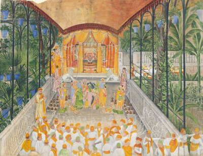 Krishna Janamashtamin syntymän juhla, n. 1880-1900. tekijältä Ragunath