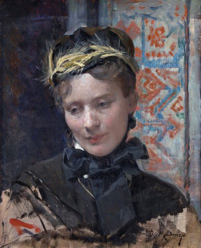 Naisen muotokuva - Raimundo de Madrazo y Garretan (1841-1920) maalaus, öljy kankaalle 1885-1896 - National Gallery, Lontoo 49,5x40 tekijältä Raimundo de Madrazo y Garreta
