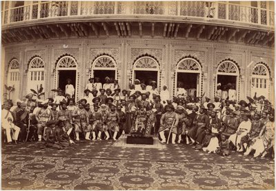 Maharadža Scindia, aatelisia ja korkeita virkamiehiä, Gwalior tekijältä Raja Deen Dayal