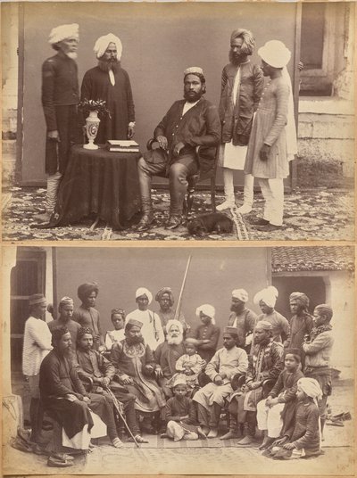 Ramkishore Singh, Rewa (etupuoli, ylhäällä); Mowhri Rahman Alli Khanin perhe, Rewa (etupuoli, alhaalla) tekijältä Raja Deen Dayal