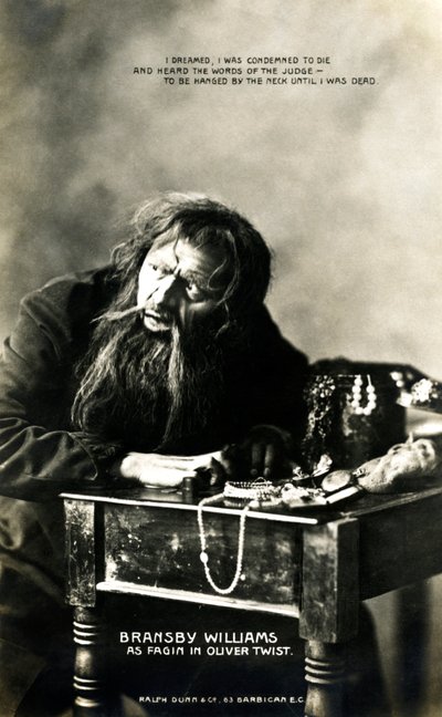 Bransby Williams 1870-1961, brittiläinen näyttelijä, 1900-luvun alku. tekijältä Ralph Dunn and Co.