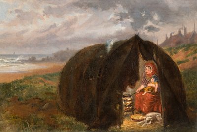 Mustalaiset leiriytyivät rannalla, lähellä South Shieldsia, 1876 tekijältä Ralph Hedley