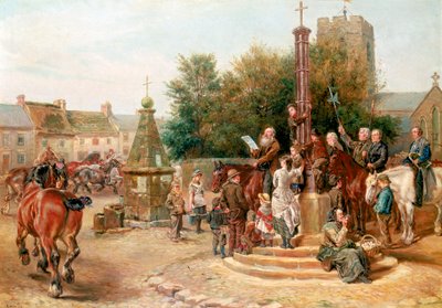 Stagshaw-messujen julistaminen Corbridgessa tekijältä Ralph Hedley