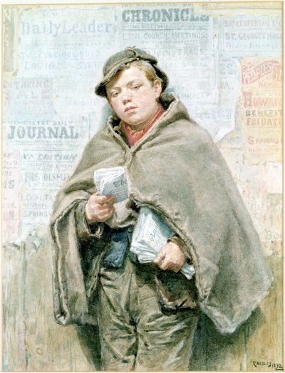 The Newsboy (kehonväri) tekijältä Ralph Hedley