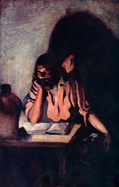 Kuvitus Robinson Crusoelle Daniel Defoe (väri litho) tekijältä Ralph Noel Pocock