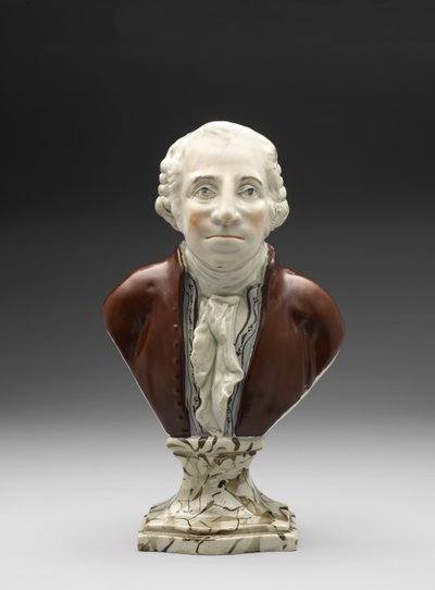 George Washingtonin rintakuva, n. 1782-1795 (lyijylasitetut keramiikka (helmitavara) overglaze-emalilla) tekijältä Ralph Sr. Wood