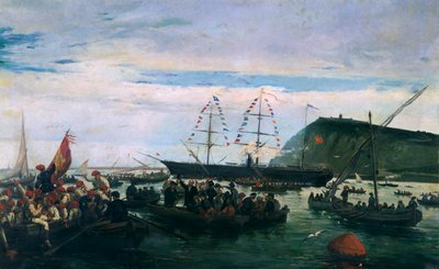 Katalonian vapaaehtoiset lähtevät sotaan Kuubassa vuonna 1870 tekijältä Ramón Padró y Pedret