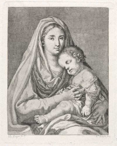 Madonna ja lapsi Francisco Bayeu y Subiasin jälkeen. tekijältä Ramon Bayeu y Subias