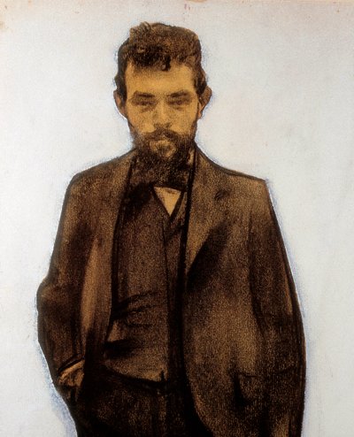 Amadeo Vivesin (1871-1932) säveltäjän muotokuva (pastelli) tekijältä Ramon Casas i Carbo