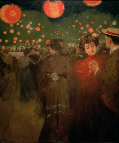 The Open-Air Party, n. 1901-02 (öljy kankaalle) tekijältä Ramon Casas i Carbo