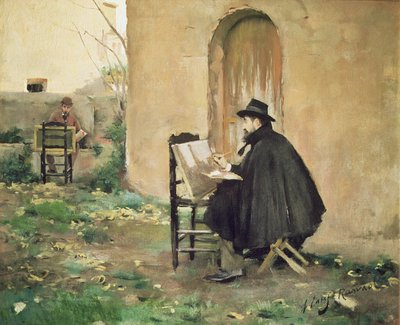 Rusinol ja Casas maalaus tekijältä Ramon and Rusinol Santiago (1861-1932) Casas