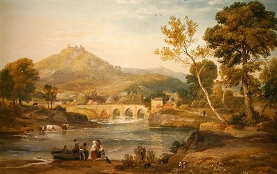 Llangollen, Wales (akvarelli paperille) tekijältä Ramsay Richard Reinagle