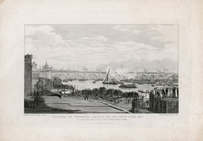 Waterloon silta, Lontoo, avajaiset 18. kesäkuuta 1817. tekijältä Ramsay Richard Reinagle