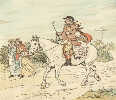 Maanviljelijä lähti harmaan tammansa selässä polkemaan tekijältä Randolph Caldecott