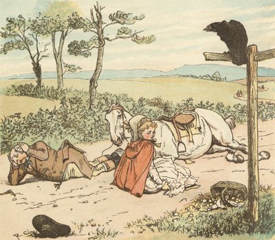 Maanviljelijä ravisi harmaata tammaaan tekijältä Randolph Caldecott