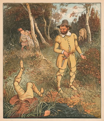 Ja Hän, joka oli lempeimmällä tuulella, tappoi toisen siellä, vuonna 1880. tekijältä Randolph Caldecott