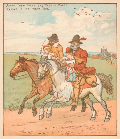 Away They Went The Pretty Babes, Joycing At That Tide c1878. tekijältä Randolph Caldecott